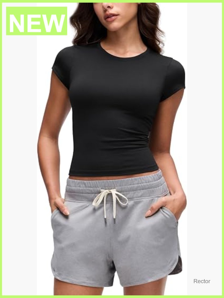 Crz Yoga Cloud Jersey Crewneck T-Shirt | Casual, Comfy Brushed Knit, Tight Fit,